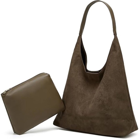 Trendy Suede Tote Bags Work Bags Retro Suede Slouchy Bag Travel new - Picture 1 of 4